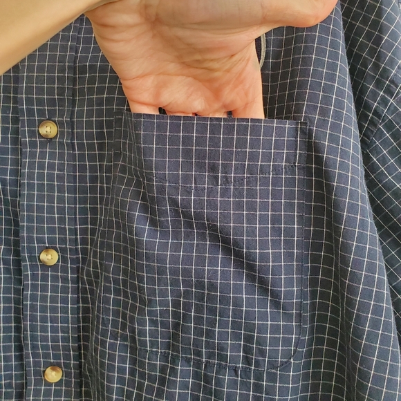 Antigua Men's Sporting KC Plaid Button Down Long Sleeve Shirt in Navy Size XL - Picture 7 of 9